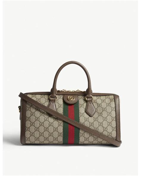 gucci ophidia boston gg supreme bowling bag gucci beige print|gucci supreme ophidia bag.